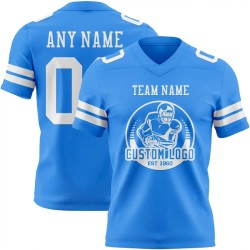 Custom Powder Blue White Mesh Authentic Football Jersey Custom Powder Blue White Mesh Authentic Football Jersey