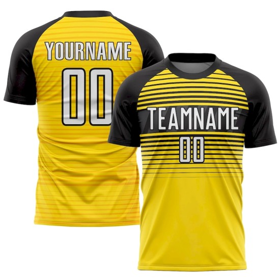Custom Yellow White-Black Sublimation Soccer Uniform Jersey Custom Yellow White-Black Sublimation Soccer Uniform Jersey
