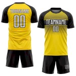 Custom Yellow White-Black Sublimation Soccer Uniform Jersey Custom Yellow White-Black Sublimation Soccer Uniform Jersey