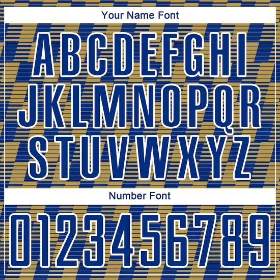 Custom Royal Old Gold-White Line Sublimation Soccer Uniform Jersey Custom Royal Old Gold-White Line Sublimation Soccer Uniform Jersey