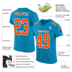 Custom Panther Blue Orange-White Mesh Authentic Football Jersey Custom Panther Blue Orange-White Mesh Authentic Football Jersey