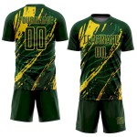 Custom Green Yellow Sublimation Soccer Uniform Jersey
