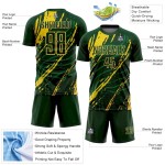 Custom Green Yellow Sublimation Soccer Uniform Jersey