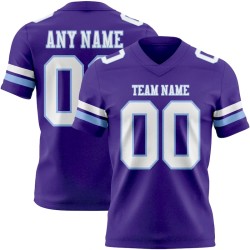 Custom Purple White-Light Blue Mesh Authentic Football Jersey