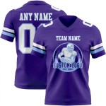 Custom Purple White-Light Blue Mesh Authentic Football Jersey