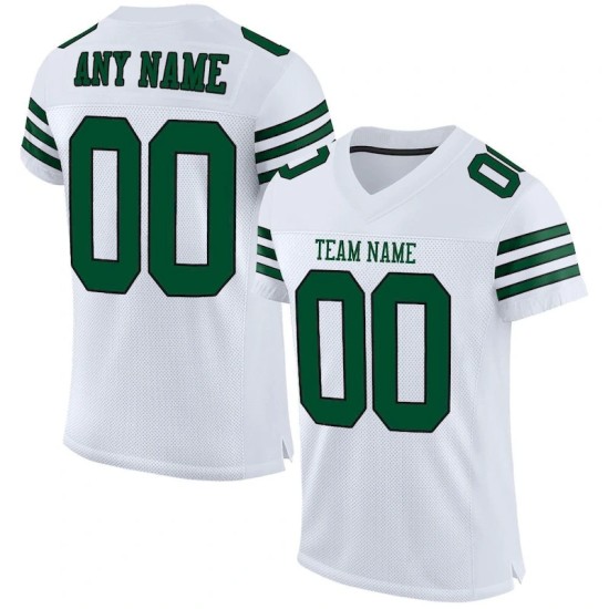 Custom White Grass Green-Black Mesh Authentic Football Jersey Custom White Grass Green-Black Mesh Authentic Football Jersey