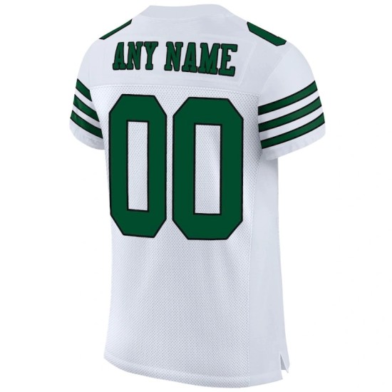 Custom White Grass Green-Black Mesh Authentic Football Jersey Custom White Grass Green-Black Mesh Authentic Football Jersey