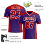 Custom Purple Red-White Mesh Authentic Football Jersey