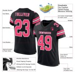 Custom Black Neon Pink-White Mesh Authentic Football Jersey Custom Black Neon Pink-White Mesh Authentic Football Jersey