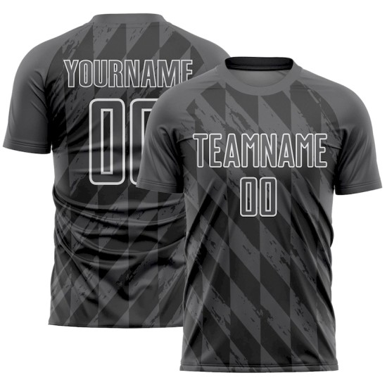 Custom Steel Gray White Geometric Shapes Sublimation Soccer Uniform Jersey Custom Steel Gray White Geometric Shapes Sublimation Soccer Uniform Jersey