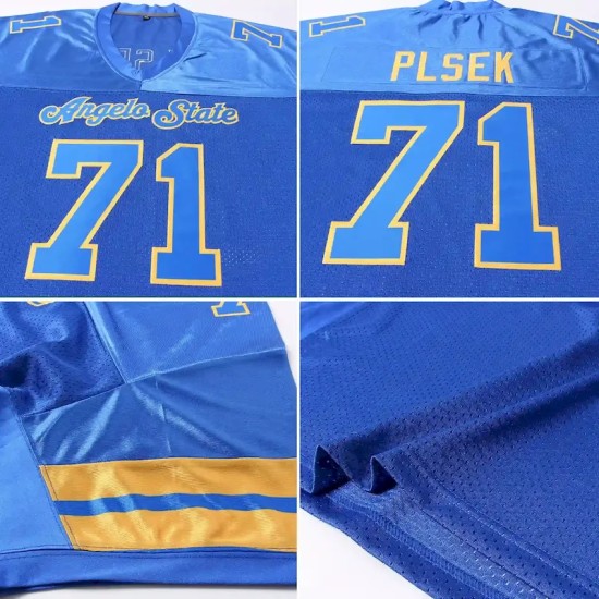 Custom Royal Royal-Gold Mesh Authentic Football Jersey Custom Royal Royal-Gold Mesh Authentic Football Jersey
