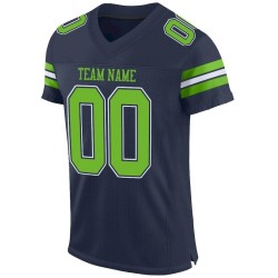 Custom Navy Neon Green-White Mesh Authentic Football Jersey Custom Navy Neon Green-White Mesh Authentic Football Jersey